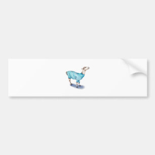 Watercolor Llama in Blue Sweater Bumper Sticker