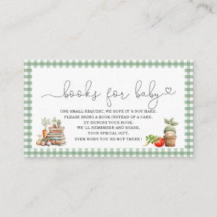 Watercolor Locally grown baby shower books for b Enclosure Card