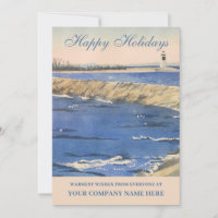 WATERCOLOR LOGO NAUTICAL LIGHT HOUSE 