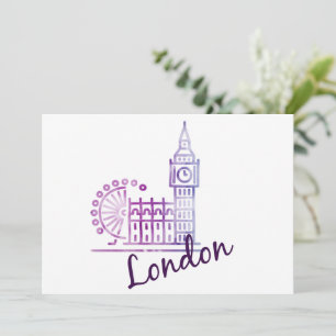 Watercolor London, Big Ben Holiday Card