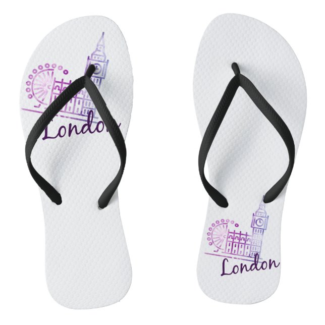 Watercolor London, Big Ben Thongs (Footbed)