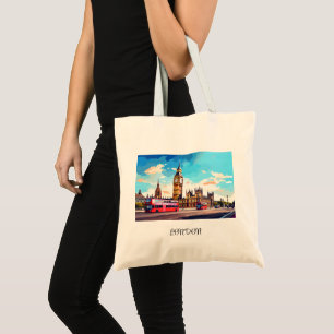 Watercolor London Tote Bag
