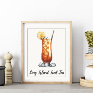Watercolor Long Island Iced Tea Cocktail  Poster