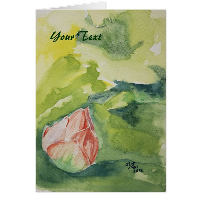 Watercolor Lotus Card (Front)