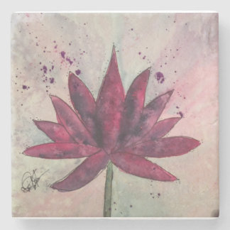 Watercolor Lotus Flower Coasters