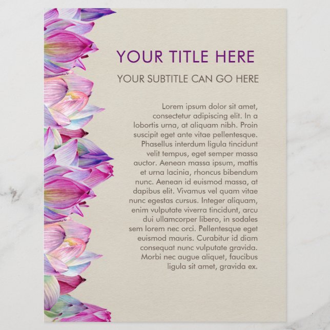 Watercolor Lotus Flower Flyer (Front)