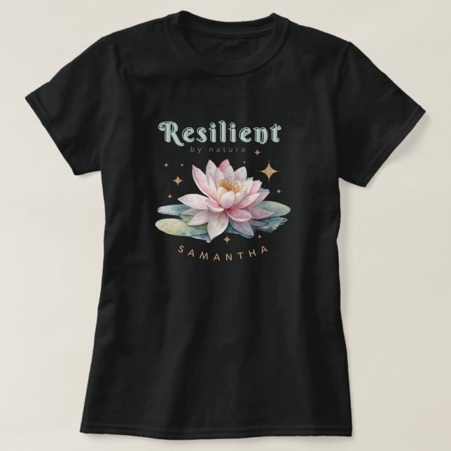watercolor lotus flower motivational personalized T-Shirt (Design Front)