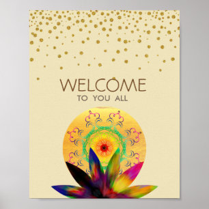 Watercolor Lotus Flower Yoga Healing Health Poster