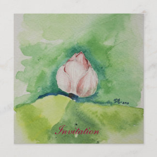 Watercolor Lotus Invitation Card