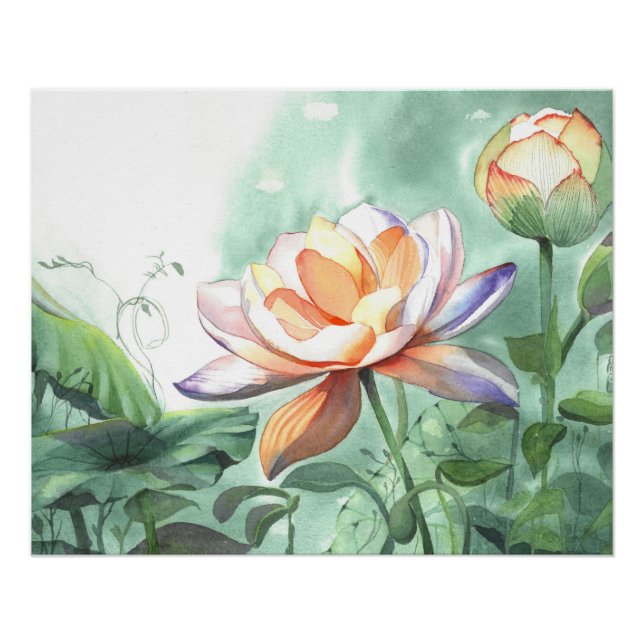 Watercolor Lotus Poster (Front)