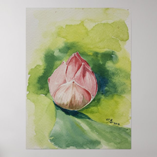 Watercolor Lotus Poster (Front)