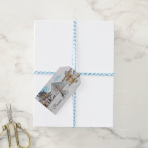 Watercolor Louvre Gift Tags – Paris Travel Tags