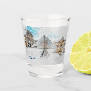 Watercolor Louvre Paris France Shot Glass – Artist