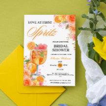 Watercolor Love at First Spritz Bridal Shower