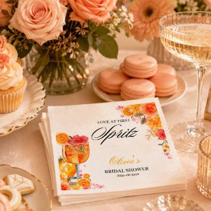 Watercolor Love at First Spritz Bridal Shower Napkin