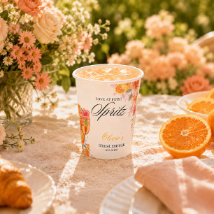 Watercolor Love at First Spritz Bridal Shower Paper Cups