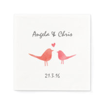 Watercolor Love Birds