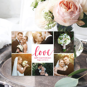 Watercolor Love Collage Valentine's Day Cards