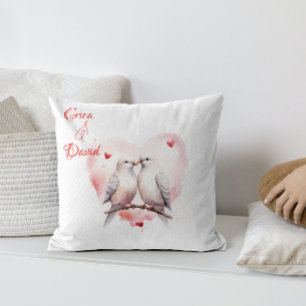 Watercolor Love Custom Valentine's Day Cushion