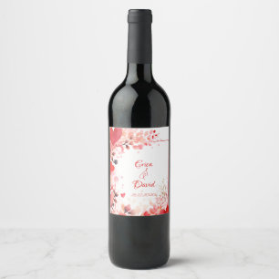 Watercolor Love Custom Valentine's Day Wine Label
