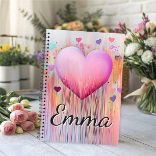 Watercolor Love Flows Heart Notebook