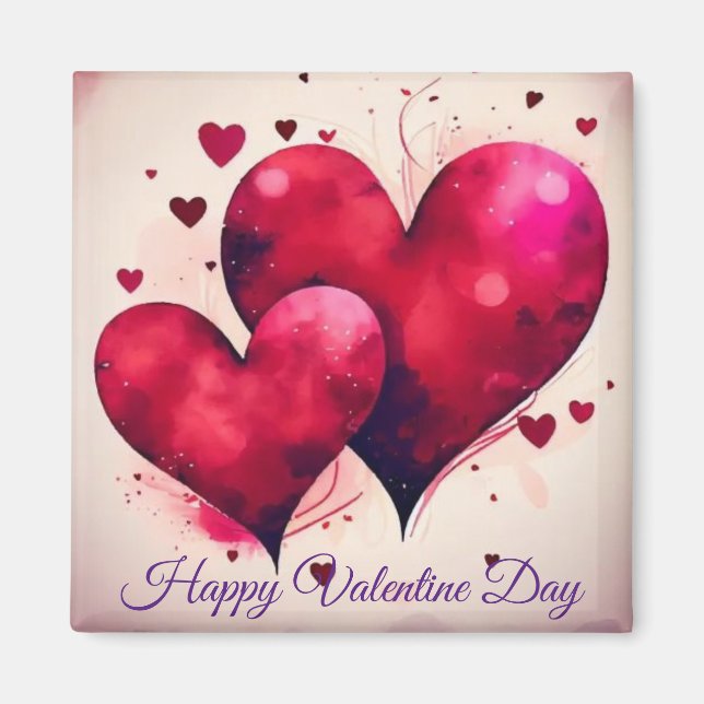 Watercolor Love Magnet: Spread the Love This Valen Magnet (Front)