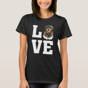 Watercolor Love Rottweiler Illustration Image Dog T-Shirt