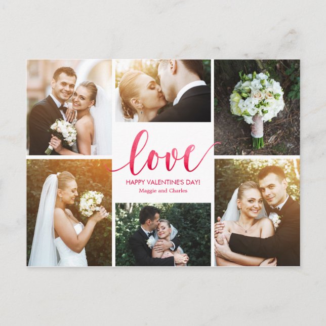 Watercolor Love Valentine's Day Postcard (Front)