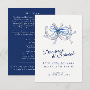Watercolor Lucky Horseshoes wedding directions Enclosure Card