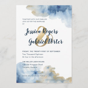 Watercolor Lux Wedding Invitation 5" x 7"