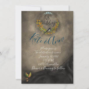 Watercolor Mabon Celebration Wedding Invitation