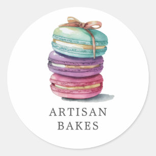 Watercolor Macaron Cookies Baker Product Labels