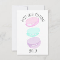 Watercolor Macaron Pastel Cute Birthday Party