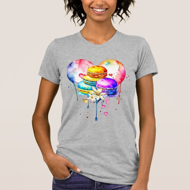 Watercolor Macarons T-Shirt (Front)