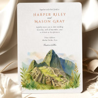 Watercolor Machu Picchu Peru Wedding