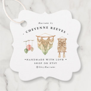 Watercolor Macramé Logo   Business Hang Tag