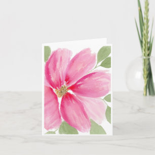 Watercolor Magenta Bloom Note Card