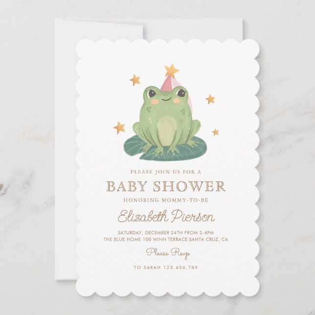 Watercolor Magic Frog  Baby Shower Invitation (Front)