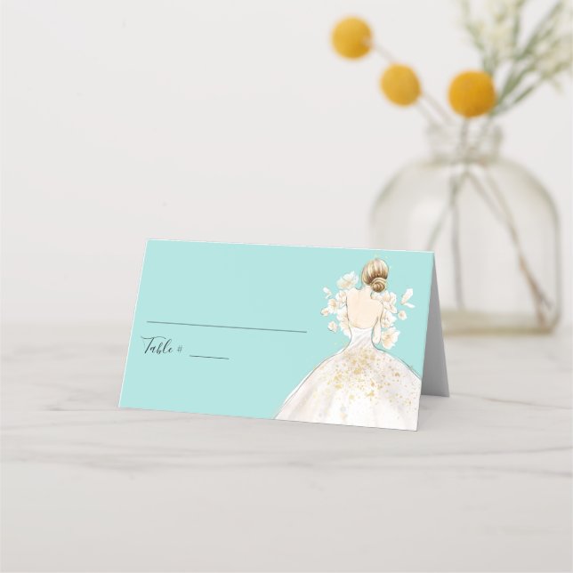 Watercolor Magnolia Bridal Shower Place Card (Front)