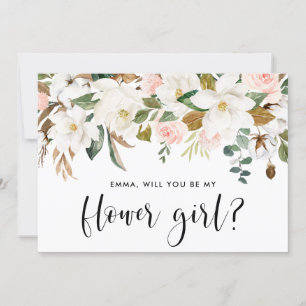 Watercolor Magnolia Cotton Garland Flower Girl