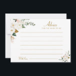 watercolor magnolia floral advice card<br><div class="desc">A simple floral design with beautiful magnolia watercolor flowers. Feel free to change the colours and text details.</div>