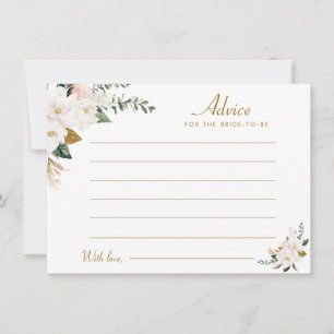 watercolor magnolia floral advice card