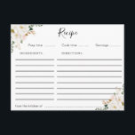 watercolor magnolia floral recipe card<br><div class="desc">An lovely watercolor floral design with white magnolia flowers. The features of this design can be personalised.</div>