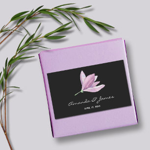 Watercolor Magnolia Flower Wedding Rectangular Sticker