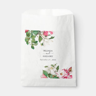 Watercolor Magnolia Flowers Wedding Favour Bag