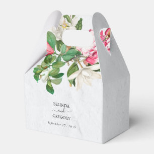 Watercolor Magnolia Flowers Wedding Favour Box