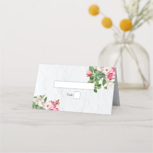 Watercolor Magnolia Flowers Wedding Place Card