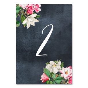 Watercolor Magnolia Flowers Wedding Table Number