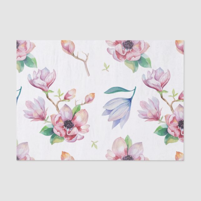 Watercolor Magnolia Tissue Paper (Front)