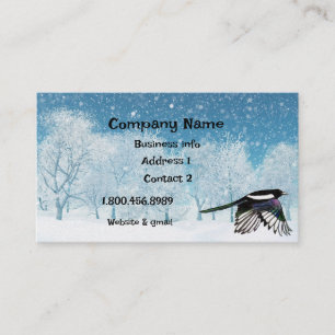 Watercolor Magpie, Bird, Nature, Wildlife  Business Card